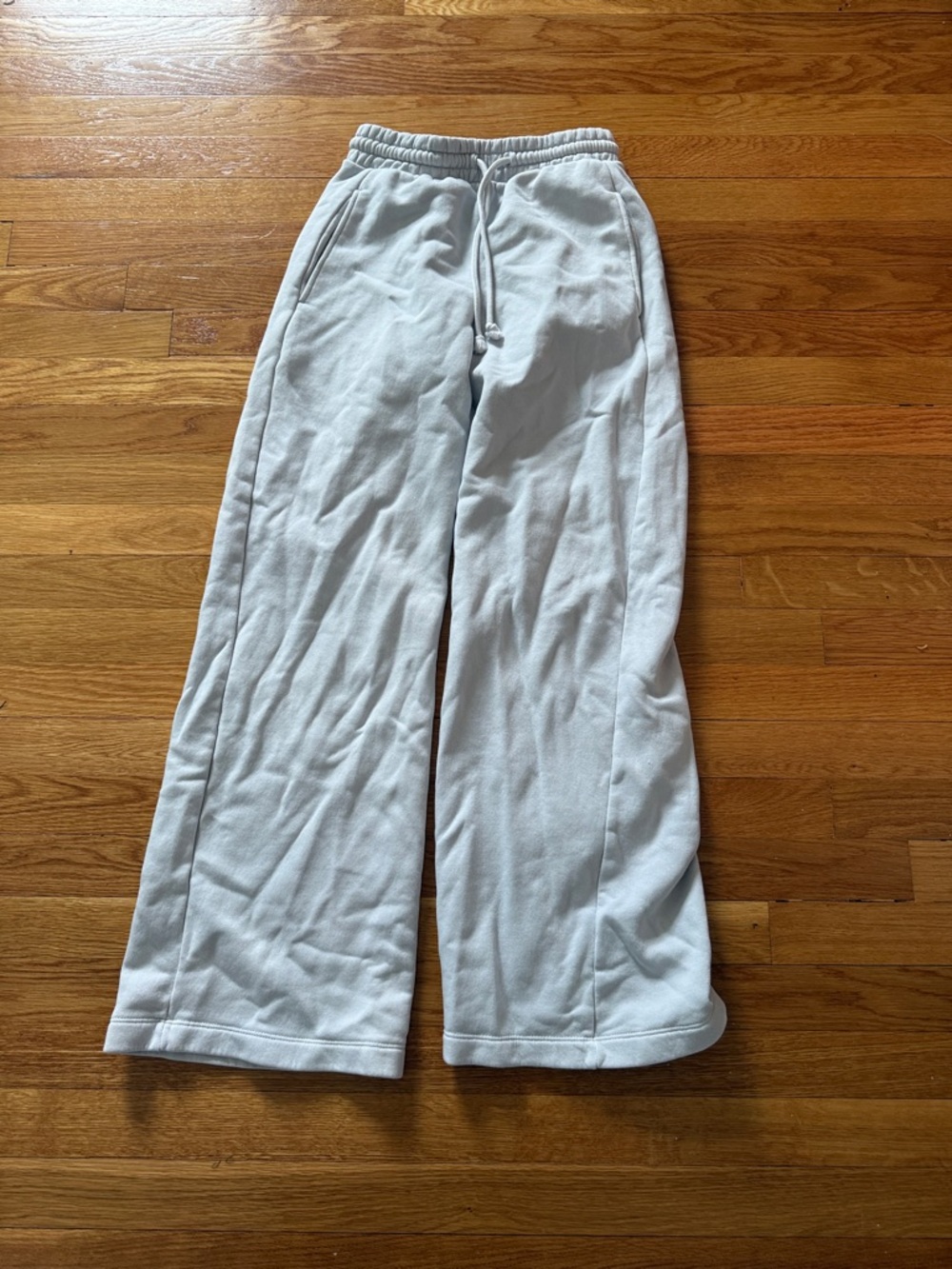 Zara Light Gray Elastic-Waist Sweatpants
